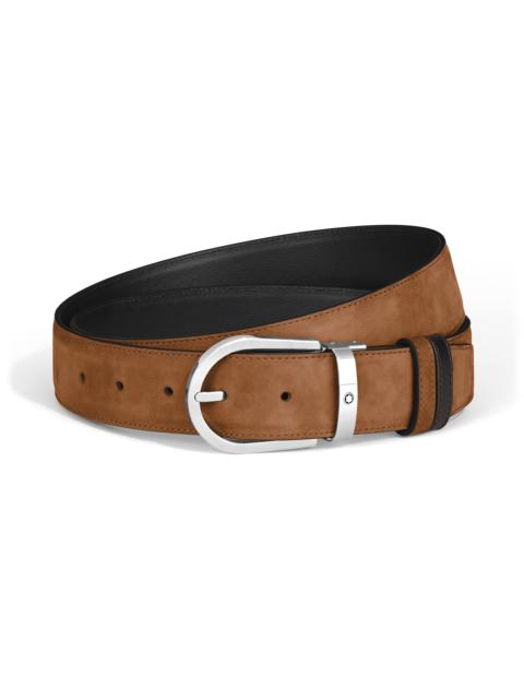 Montblanc HORSESHOE 35 MM REVERSIBLE BELT IN SUEDE LEATHER