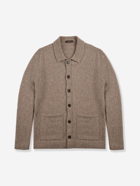 SLOWEAR Slim fit Geelong wool bouclé overshirt