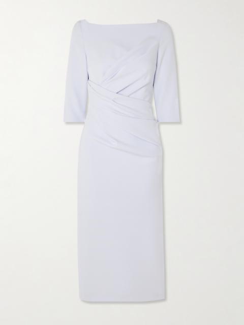 Safiyaa Asena Draped Crepe Midi Dress