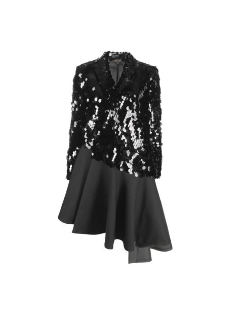 sequin-embellished mid-length coat