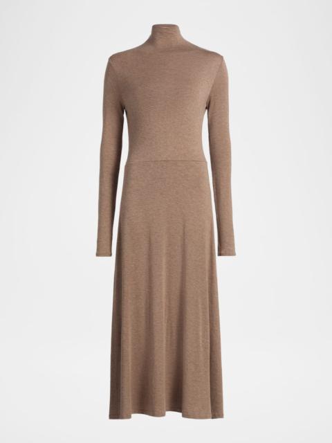 Vince Long-Sleeve Jersey Midi Dress