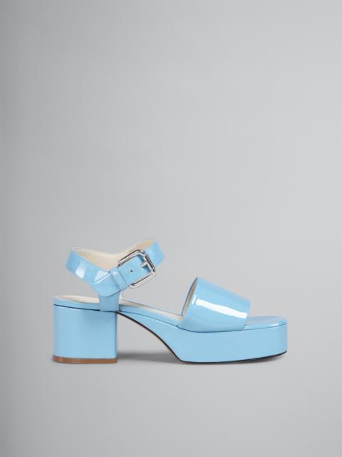 Marni PALE BLUE PATENT LEATHER SANDAL