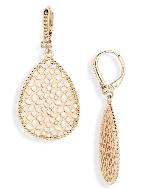 Marchesa Filigree Drop Earrings in Gold/Gold