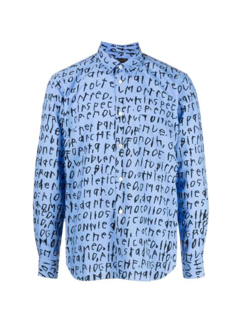 Comme des Garçons Homme Plus text-print classic-collar shirt
