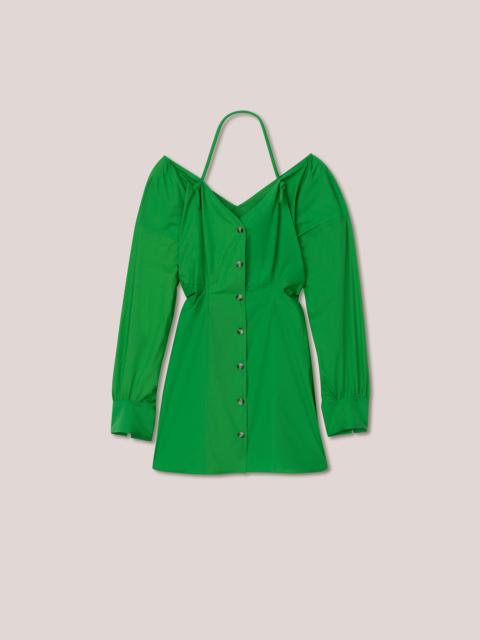 Nanushka ALYSSA - Light poplin tie-neck shirtdress - Green
