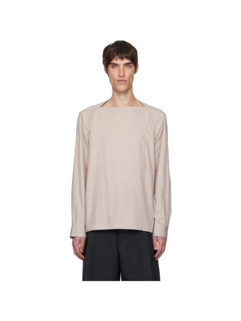 Dries Van Noten Beige Boat Neck Cotton Shirt