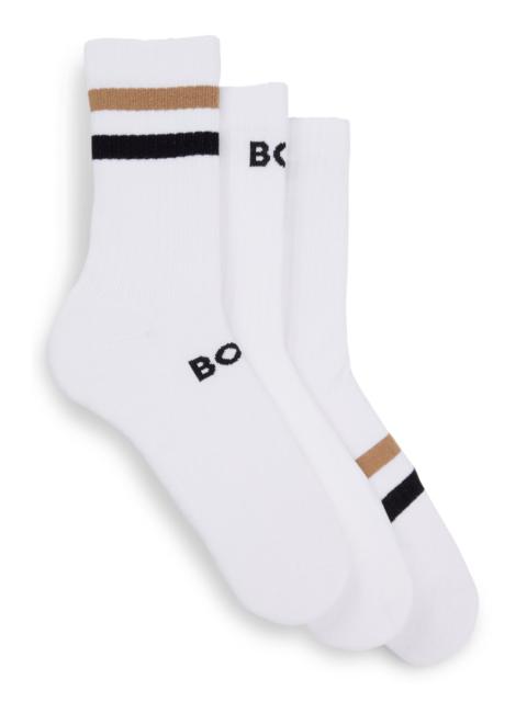 BOSS THREE-PACK OF SHORT SOCKS WITH STRIPES