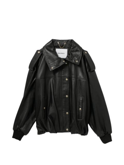 HALFBOY®️ snap-button leather jacket