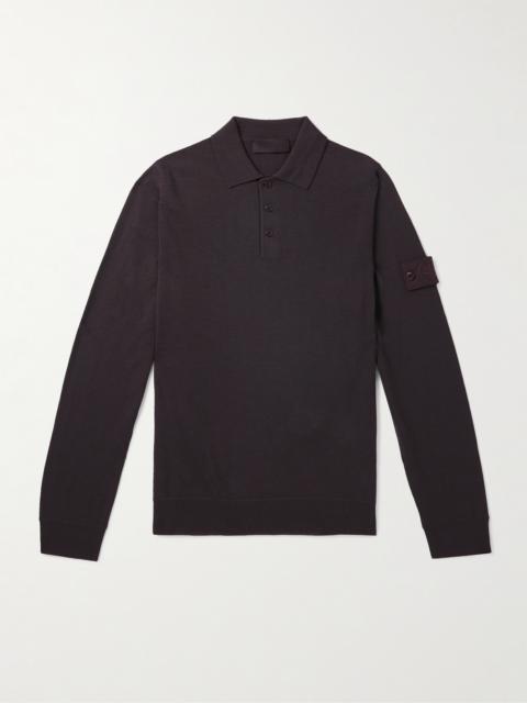 Stone Island Logo-Appliquéd Wool Polo Shirt