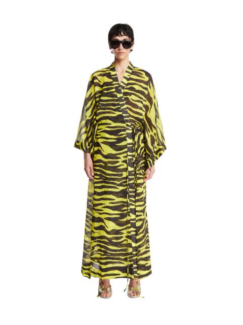THE ATTICO Yellow and Black Tiger-Print Caftan
