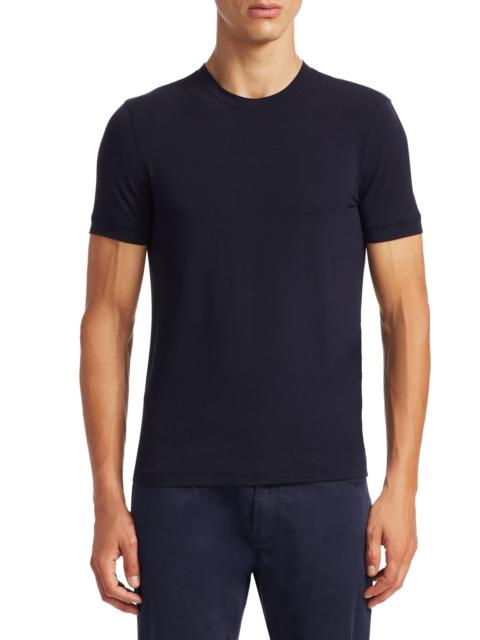 GIORGIO ARMANI Men's Basic Crewneck Tee - Navy