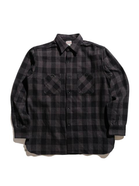 The Real McCoys MS24102 8HU Twisted-Yarn Buffalo Check Flannel Shirt Black/Charcoal