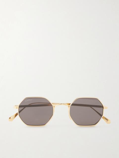 Cartier Rounded-Frame Melal Sunglasses