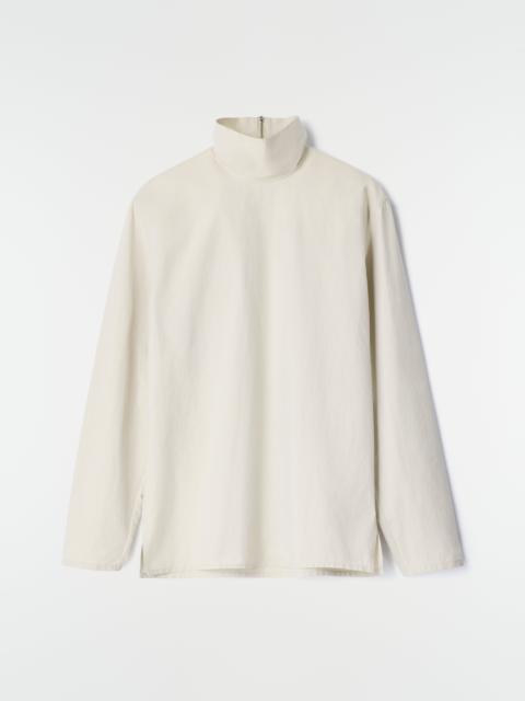 Lemaire STAND-COLLAR TOP IN LIGHT COTTON CHAMBRAY