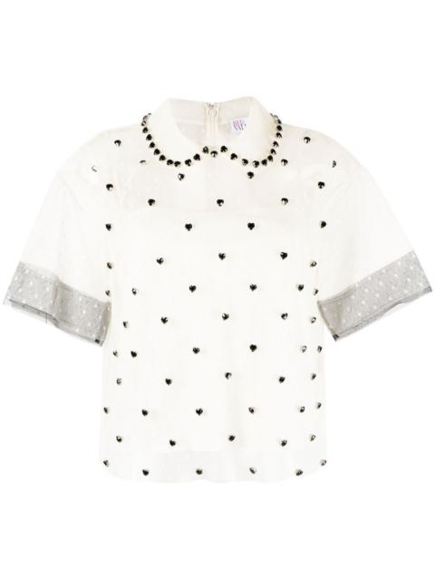 REDValentino crystal-embellished silk blouse