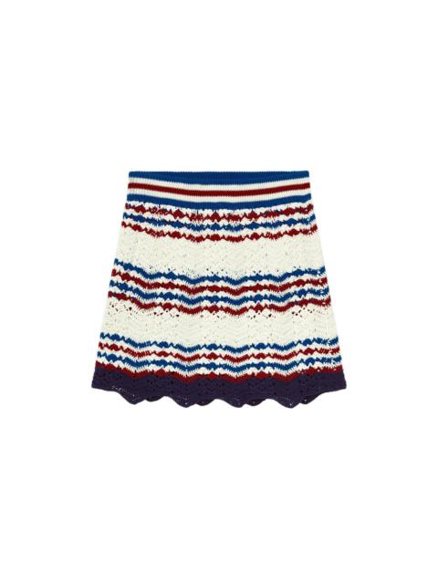 CASABLANCA Crochet Chevron A-Line Skirt