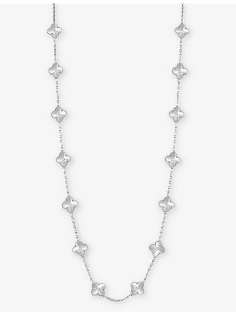 Van Cleef & Arpels Vintage Alhambra long 18ct white-gold 20 motifs necklace