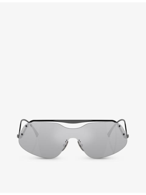 Ferrari FH1007 rectangle-frame metal sunglasses
