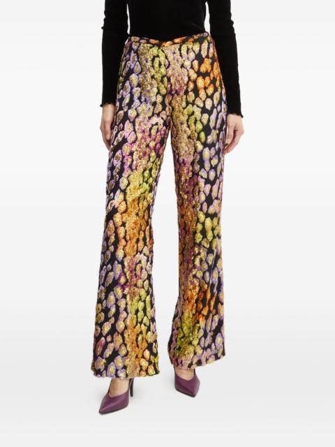 forte_forte metallic leopard-pattern trousers