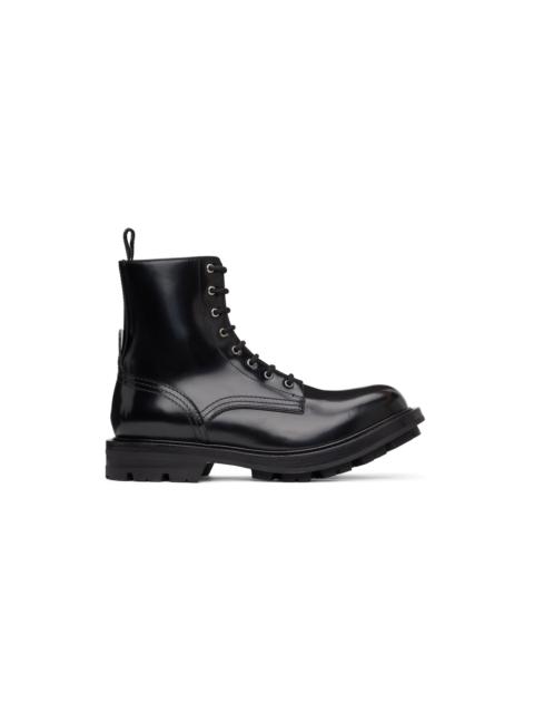 Alexander McQueen Black Polished Work Boots