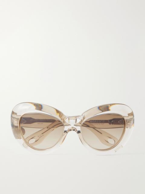 JACQUES MARIE MAGE Monarch butterfly-frame acetate sunglasses Brown