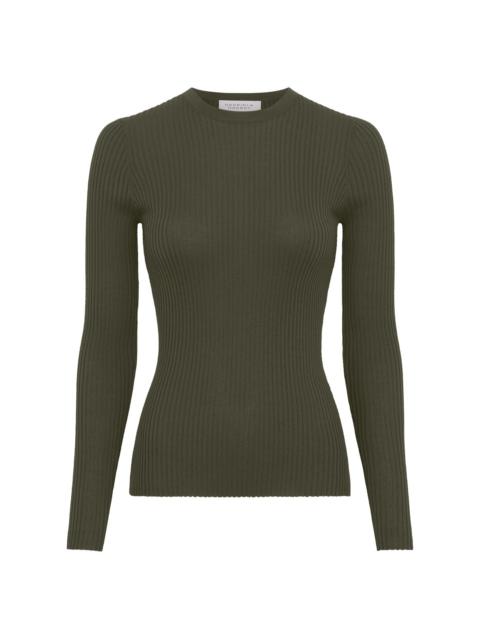 GABRIELA HEARST Browning Knit Sweater in Deep Olive Cashmere Silk