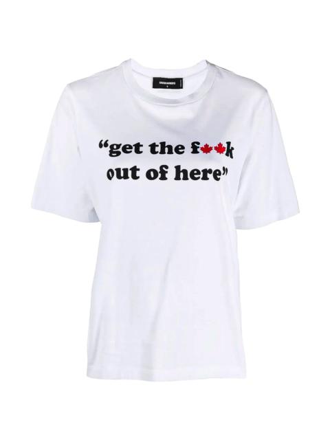 DSQUARED2 GTFO Slogan T-Shirt "White" S72GD0406-S24387-100
