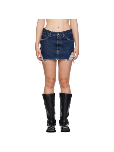 【Acne Studios】 Macaria distressed denim miniskirt Macaria distressed denim miniskirt in blue - Acne Studios