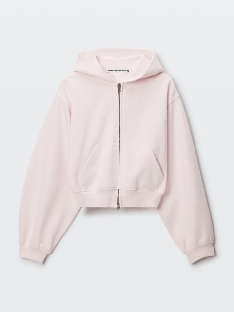 Alexander Wang LOGO PRINT ZIP-UP HOODIE