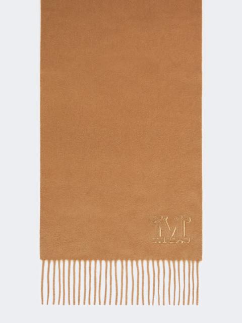 Max Mara Monogram-embroidered cashmere stole - BEIGE