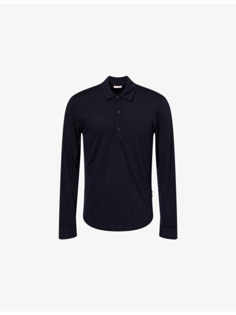 ORLEBAR BROWN Sebastian LS Lux Long-Sleeves Wool Polo Shirt