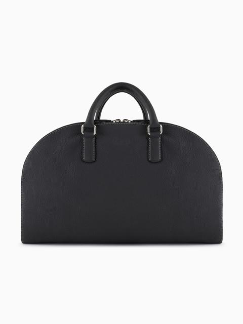 GIORGIO ARMANI PEBBLED LEATHER DUFFEL BAG