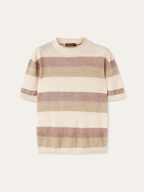 Loro Piana ピンクストライプ 半袖ニット サイズ46 Loro Piana Takeda Crewneck | loropiana | REVERSIBLE