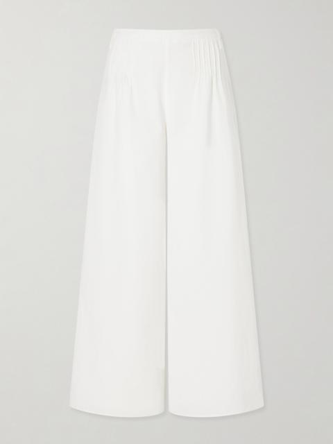 SIR. Beatrice Pintucked Cotton Wide-leg Pants