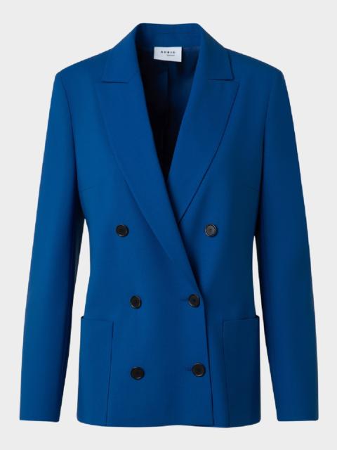 AKRIS Double-Breasted Cool Wool Jacket