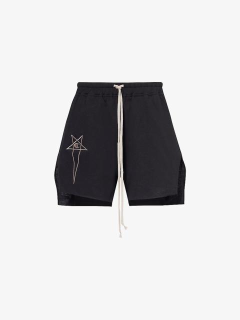 Rick Owens x Champion brand-embroidered cotton-jersey shorts
