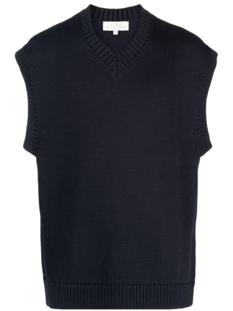 Studio Nicholson V-neck cotton-blend knitted vest