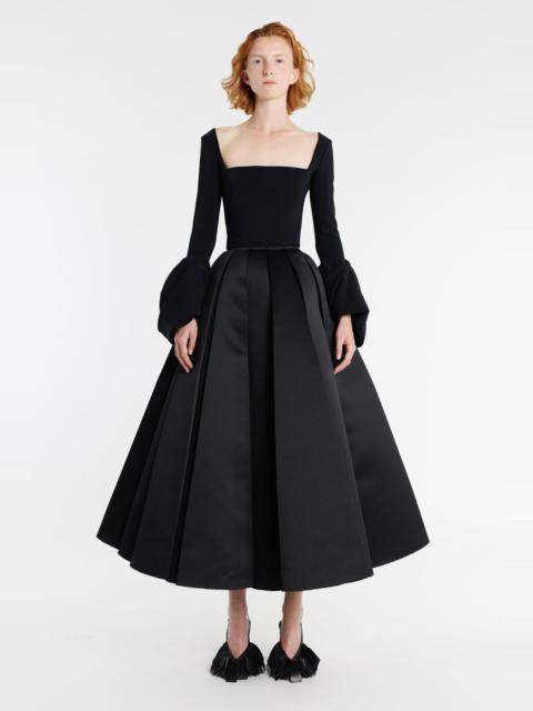 A.W.A.K.E. MODE SATIN PANELLED SKIRT BLACK