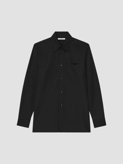 Givenchy Men's Shirt in Poplin with Logo Embroidery - Black