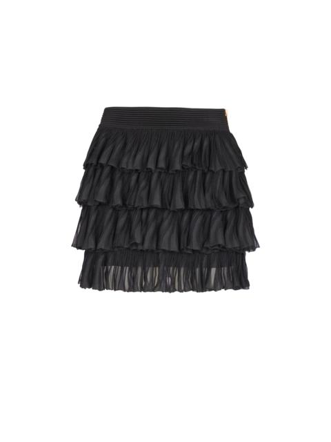 Balmain Short ruffled knit skirt