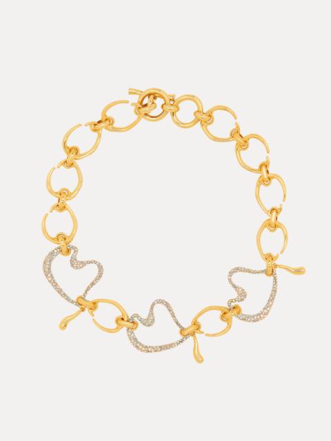 Oscar de la Renta PAVÉ HEART O CHAIN-LINK NECKLACE