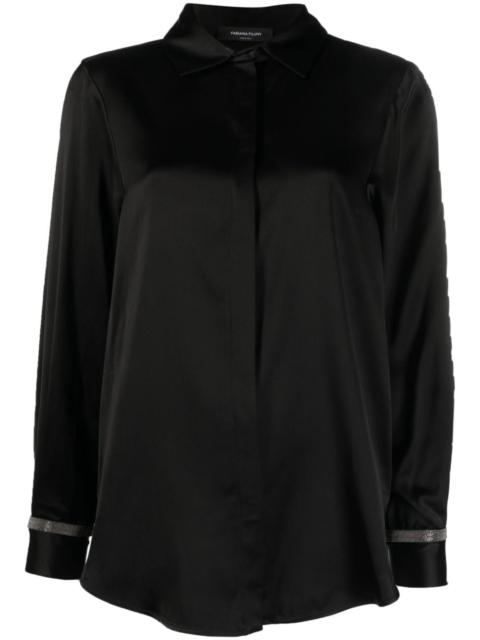 FABIANA FILIPPI bead-detail satin-weave shirt