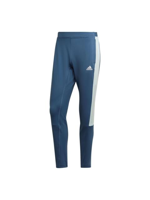 Men's adidas Logo Printing Lacing Slim Fit Sports Pants/Trousers/Joggers Blue HZ9705