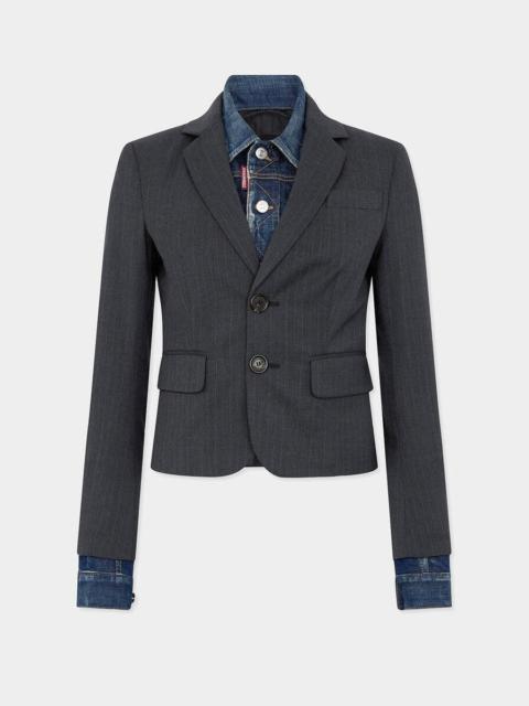 DSQUARED2 DARK WASH HYBRID DENIM TAILOR JACKET