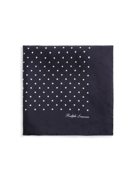 Ralph Lauren Men's Polka Dot Silk Pocket Square - Navy