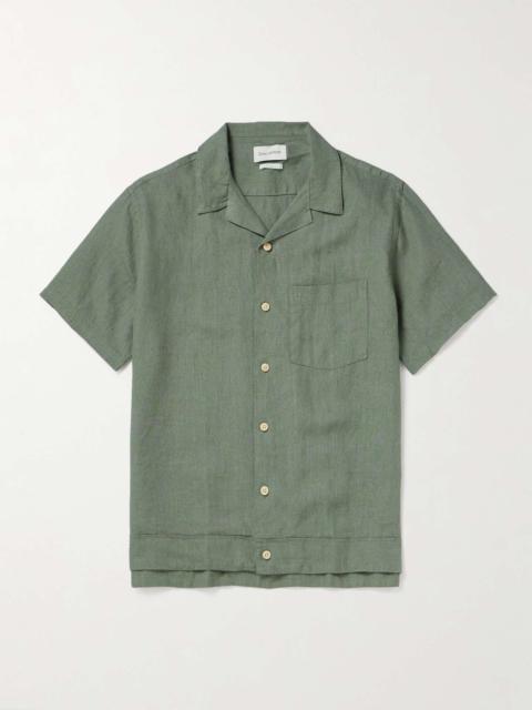 Camp-Collar Linen Shirt