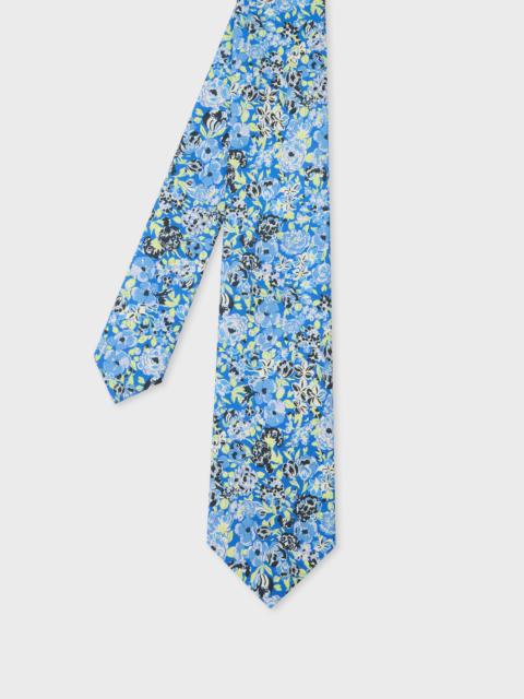 Paul Smith Blue Floral Cotton Tie
