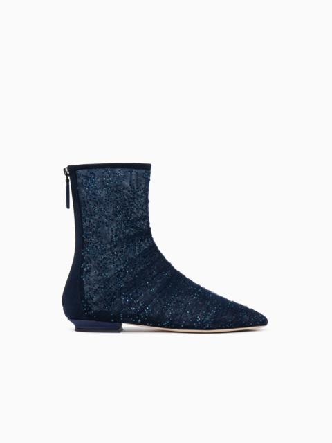 GIORGIO ARMANI ANKLE BOOTS WITH TULLE AND RHINESTONES