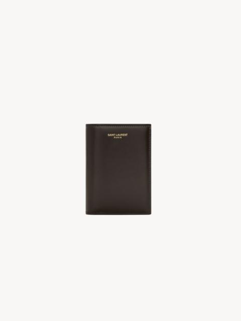 SAINT LAURENT SAINT LAURENT PARIS CREDIT CARD WALLET IN TWO-TONE SMOOTH LEATHER