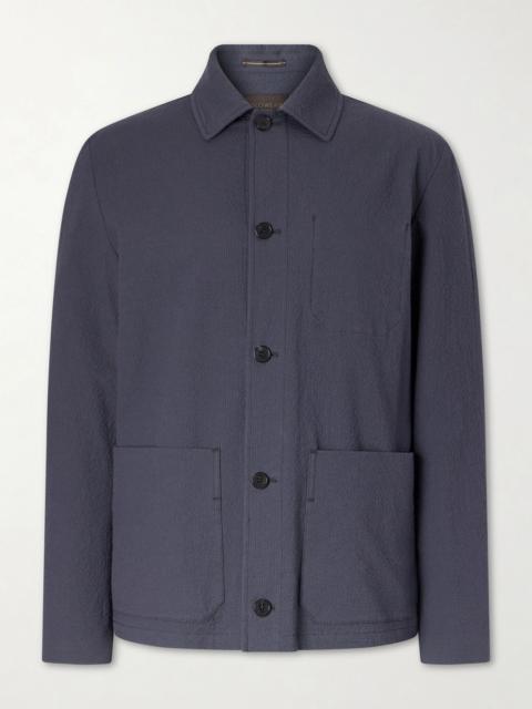 SLOWEAR Cotton and Silk-Blend Seersucker Overshirt